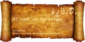 Ürmösi Dorottya névjegykártya